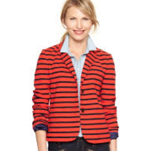 Gap Ponte Stripe Academy Blazer Size 2 - Picture 1 of 9